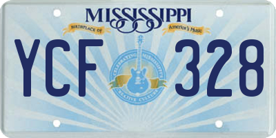 MS license plate YCF328