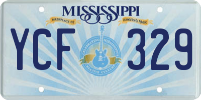 MS license plate YCF329