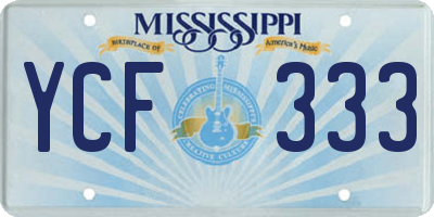 MS license plate YCF333