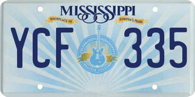 MS license plate YCF335
