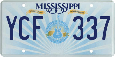 MS license plate YCF337