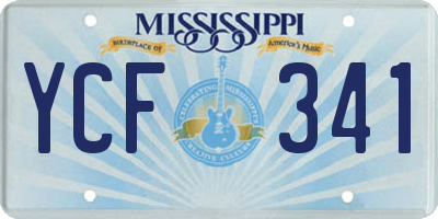 MS license plate YCF341