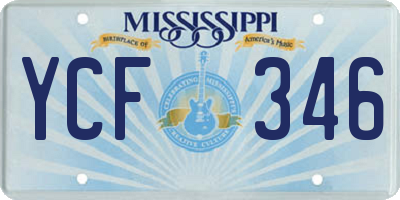 MS license plate YCF346