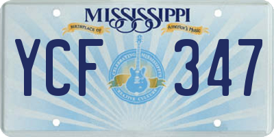 MS license plate YCF347