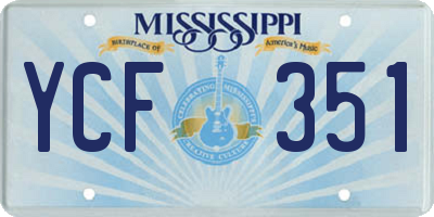 MS license plate YCF351