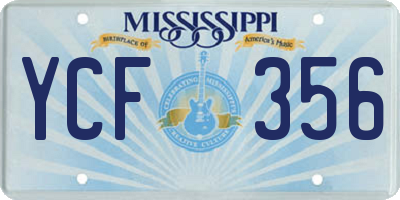 MS license plate YCF356
