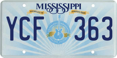 MS license plate YCF363