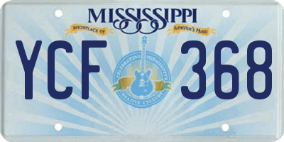 MS license plate YCF368