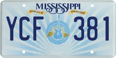 MS license plate YCF381