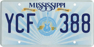 MS license plate YCF388