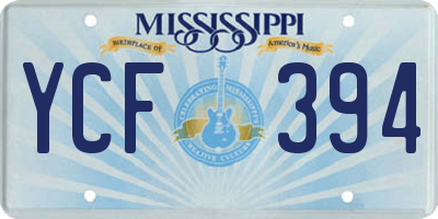 MS license plate YCF394
