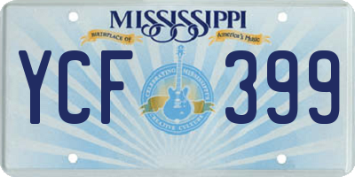 MS license plate YCF399