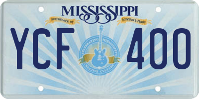 MS license plate YCF400