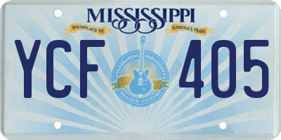 MS license plate YCF405