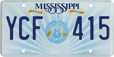 MS license plate YCF415