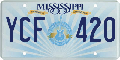 MS license plate YCF420