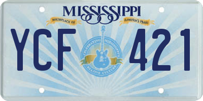 MS license plate YCF421
