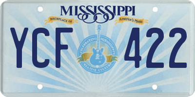 MS license plate YCF422