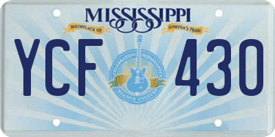 MS license plate YCF430