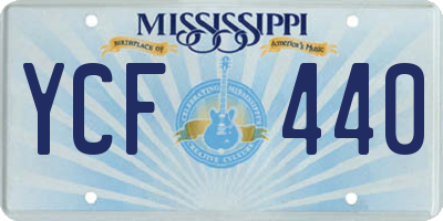 MS license plate YCF440