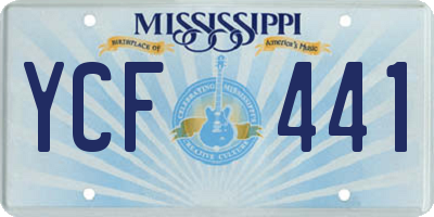 MS license plate YCF441