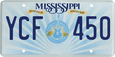 MS license plate YCF450