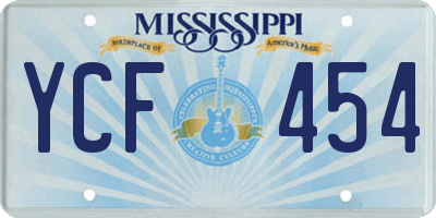 MS license plate YCF454