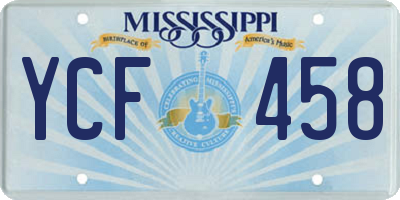 MS license plate YCF458