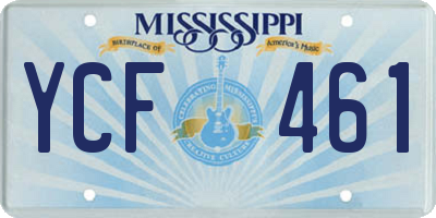 MS license plate YCF461