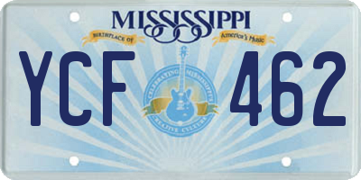 MS license plate YCF462