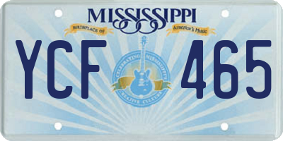 MS license plate YCF465