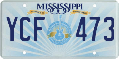 MS license plate YCF473