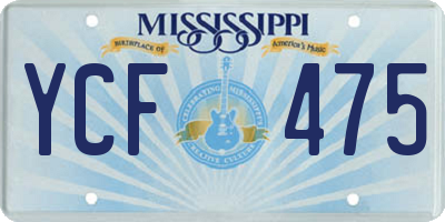 MS license plate YCF475