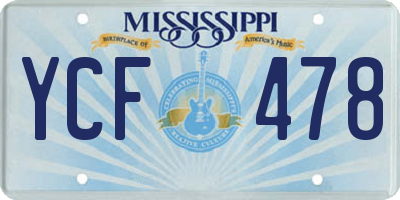 MS license plate YCF478