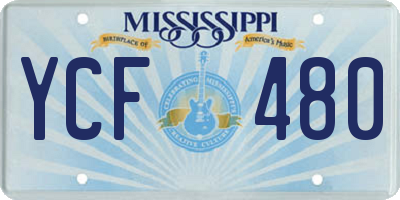 MS license plate YCF480