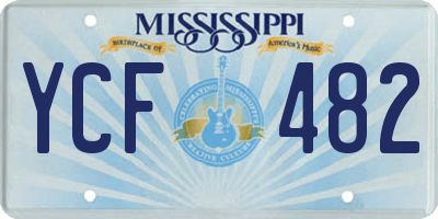 MS license plate YCF482