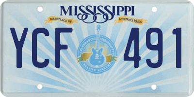 MS license plate YCF491