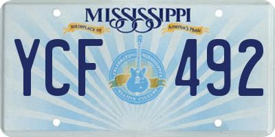 MS license plate YCF492