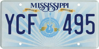 MS license plate YCF495