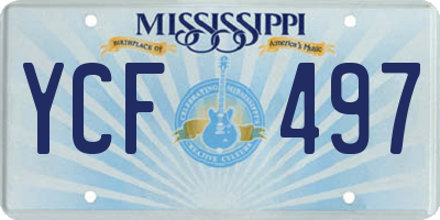 MS license plate YCF497