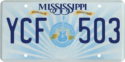 MS license plate YCF503