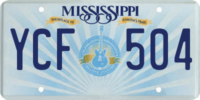 MS license plate YCF504