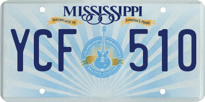 MS license plate YCF510