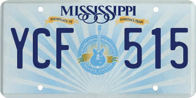 MS license plate YCF515