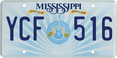 MS license plate YCF516