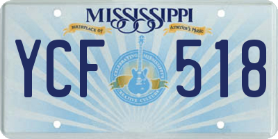 MS license plate YCF518