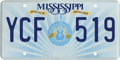 MS license plate YCF519