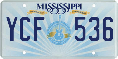 MS license plate YCF536