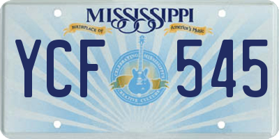 MS license plate YCF545