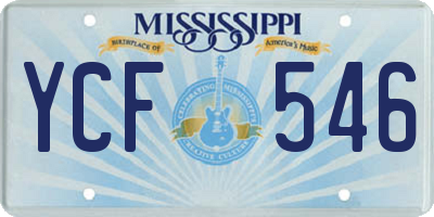 MS license plate YCF546